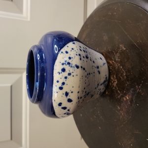 Vintage Signed Cobalt Blue Japanese Bowl Vase